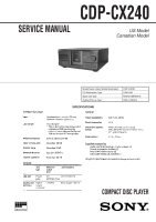 Sony CDP-CX240 - Service Manual